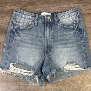 Vervet by Flying Monkey High-Rise Distressed Denim Shorts – Size M
